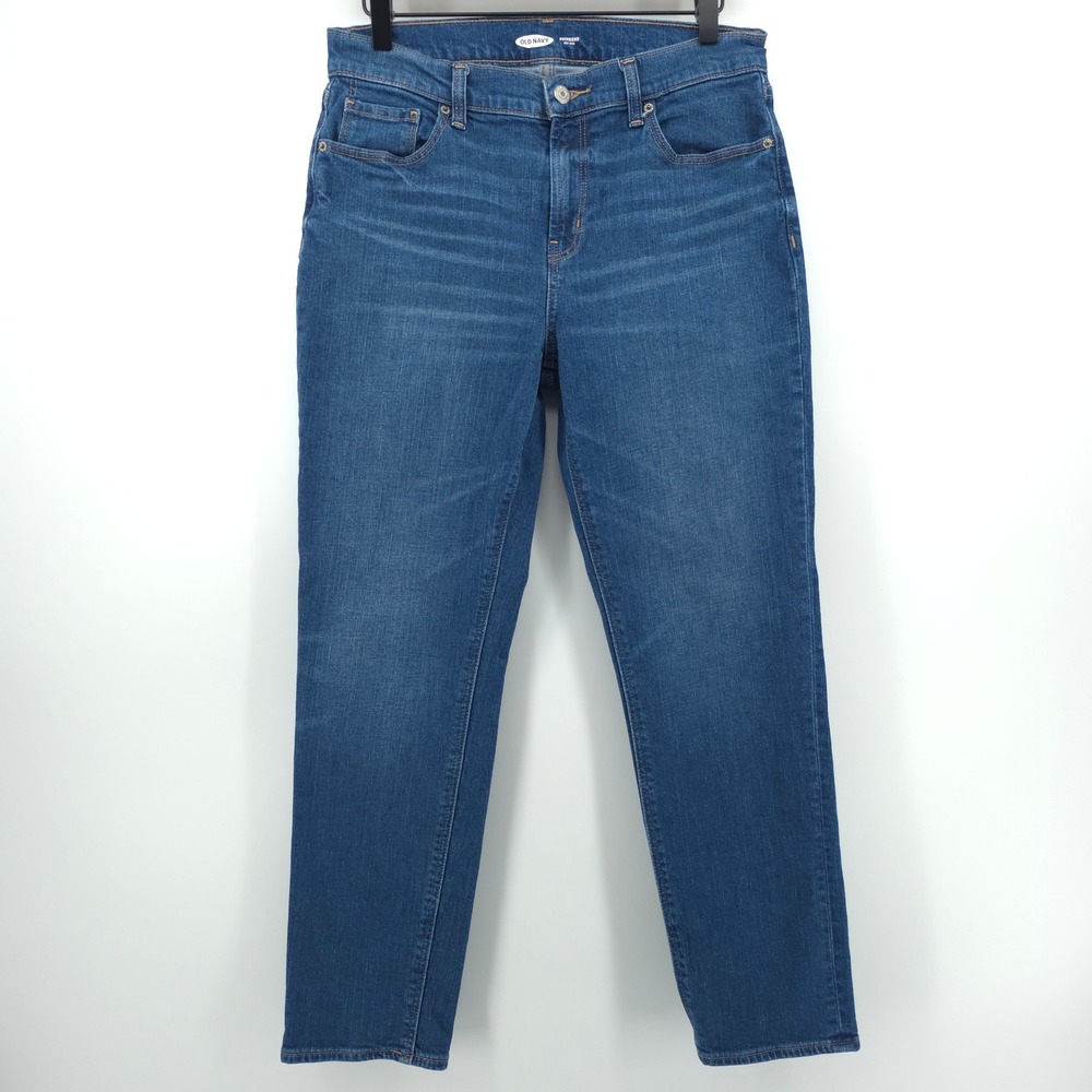 Old Navy Womens Jeans Boyfriend Mid-Rise 6 Blue Relaxed Denim